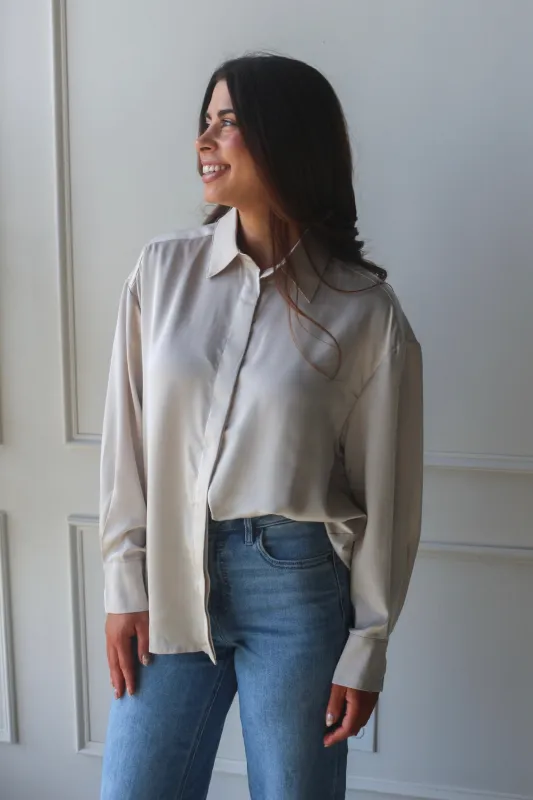 Sloane Satin Blouse sold by Kins Collective