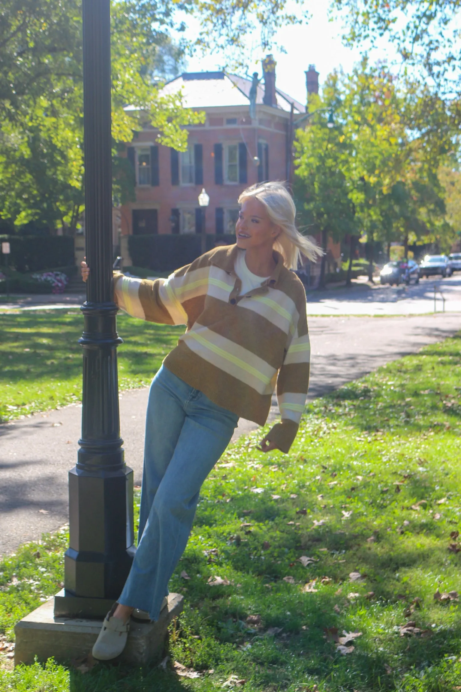 Camden Stripe Bronze Polo sold by Kins Collective product image thumbnail 2
