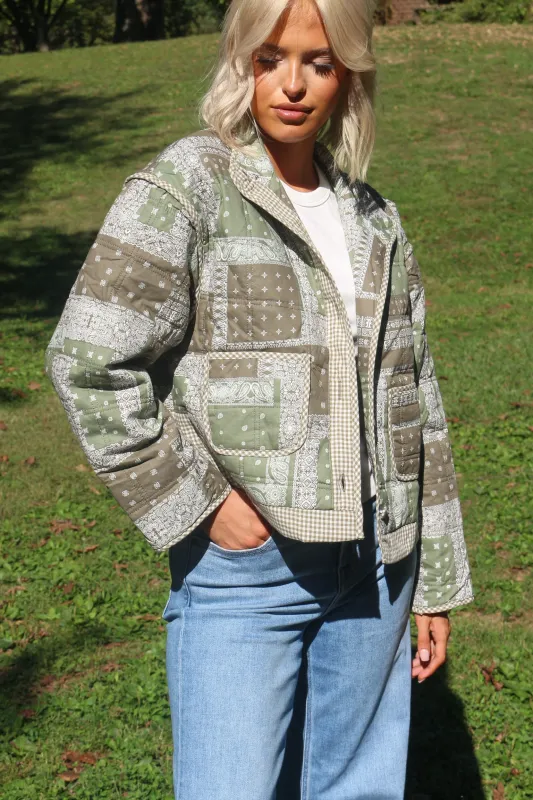 Quilted Willow Bandana Jacket sold by Kins Collective