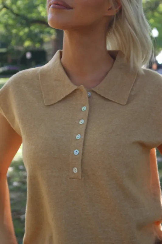 Lila Knit Polo sold by Kins Collective