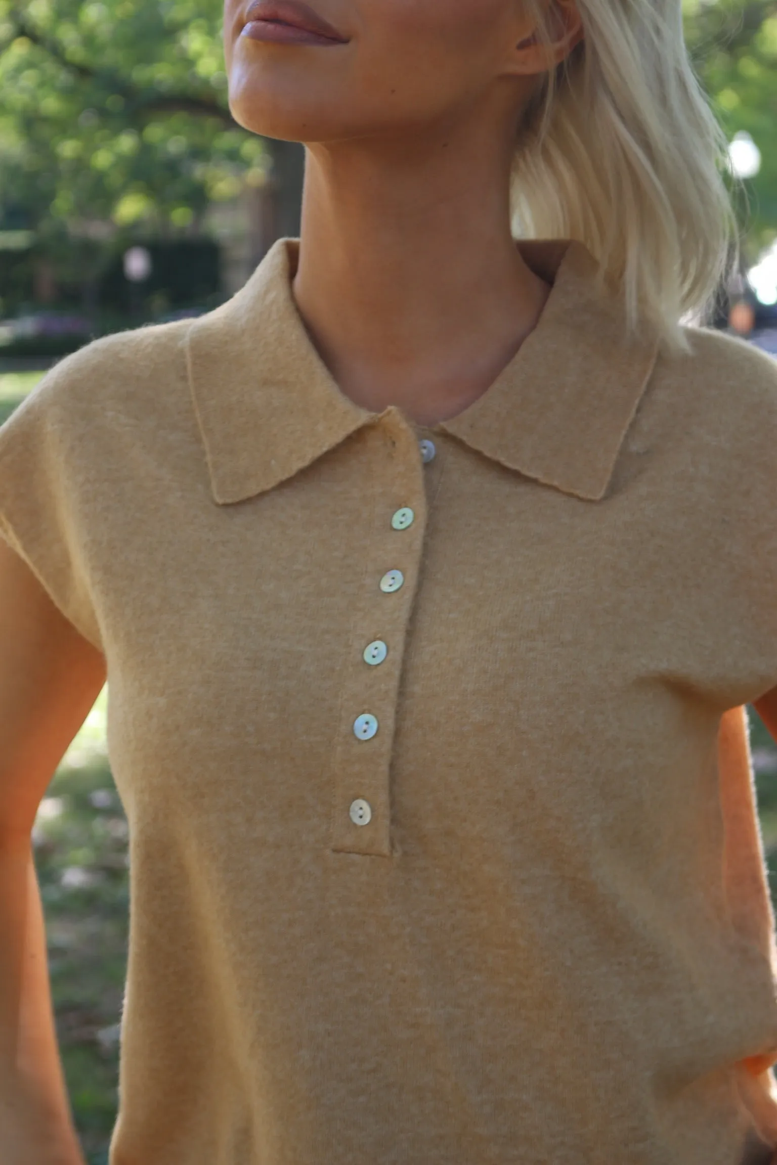 Lila Knit Polo sold by Kins Collective
