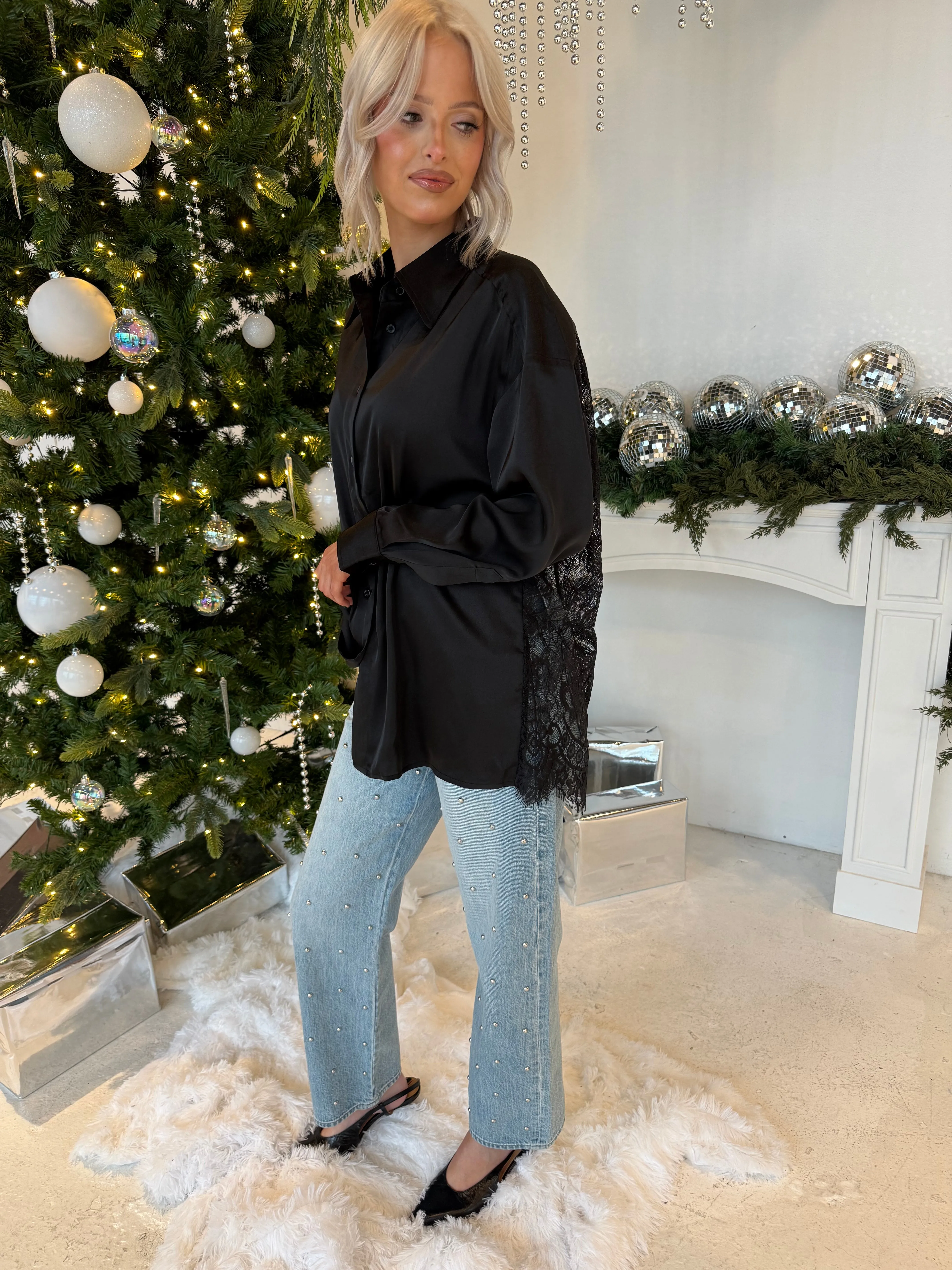 Lace Back Blouse sold by Kins Collective