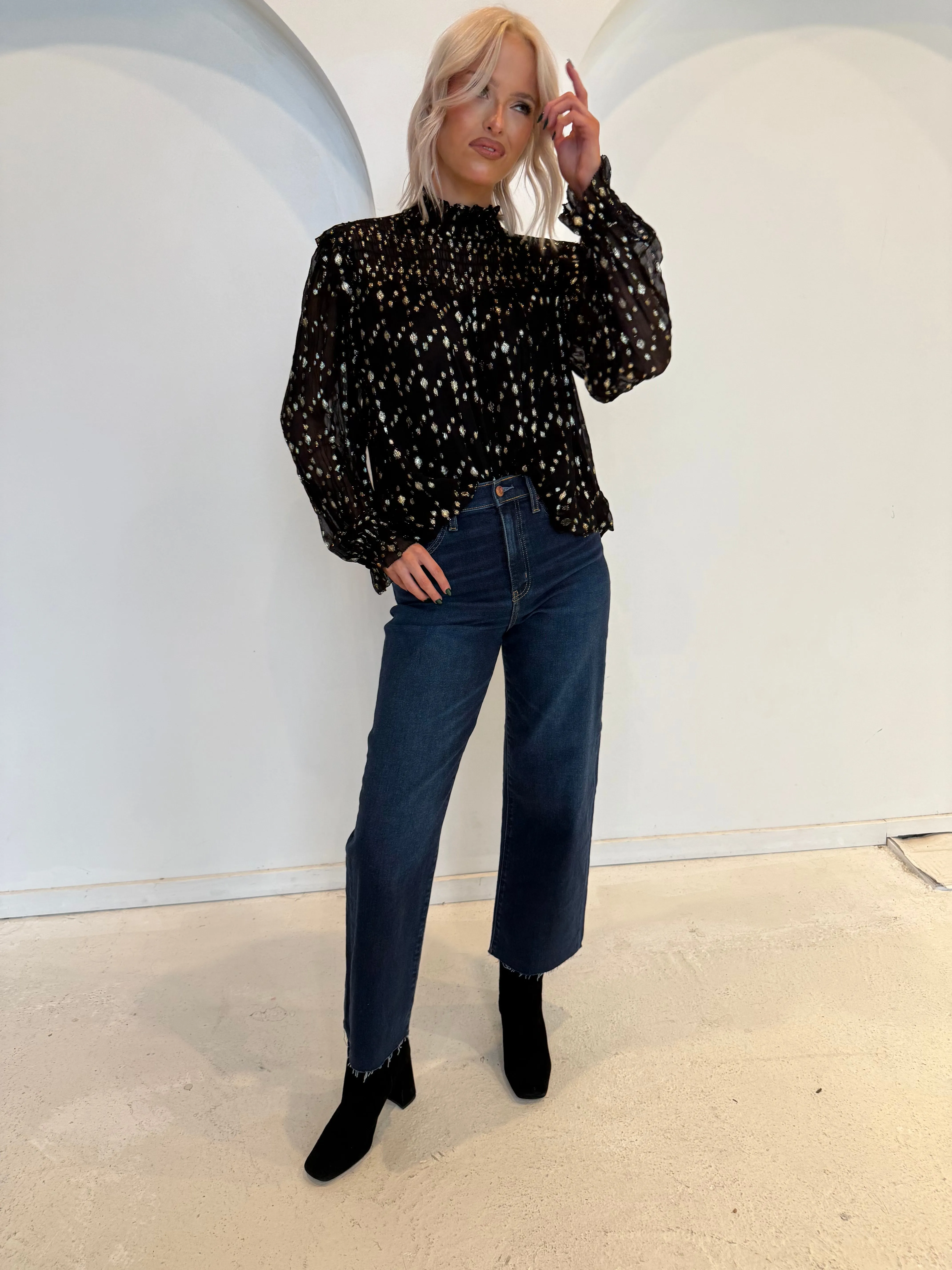 Noelle Metallic Blouse sold by Kins Collective product image thumbnail 4