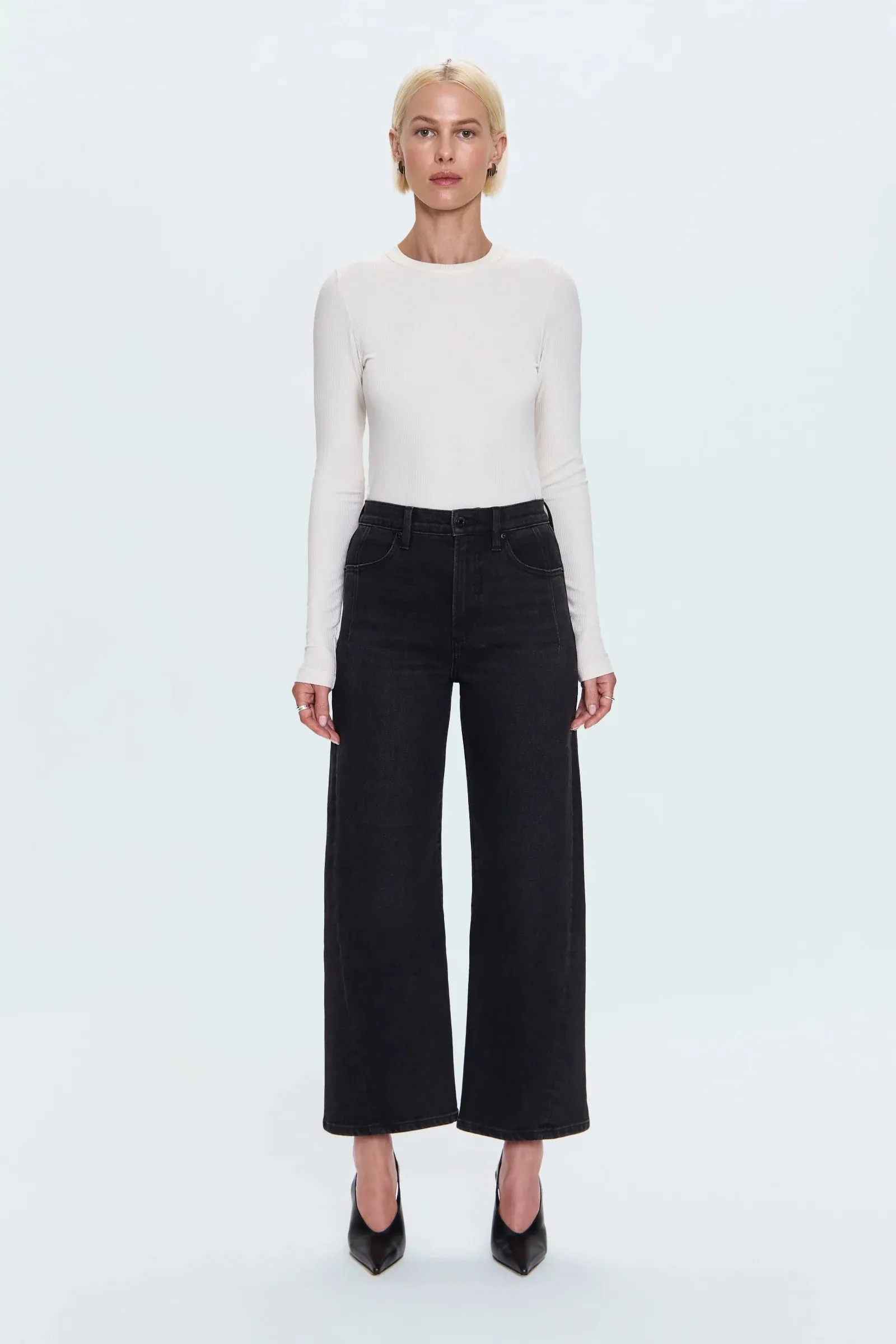 Kyra High Rise Bowed Ankle sold by Kins Collective