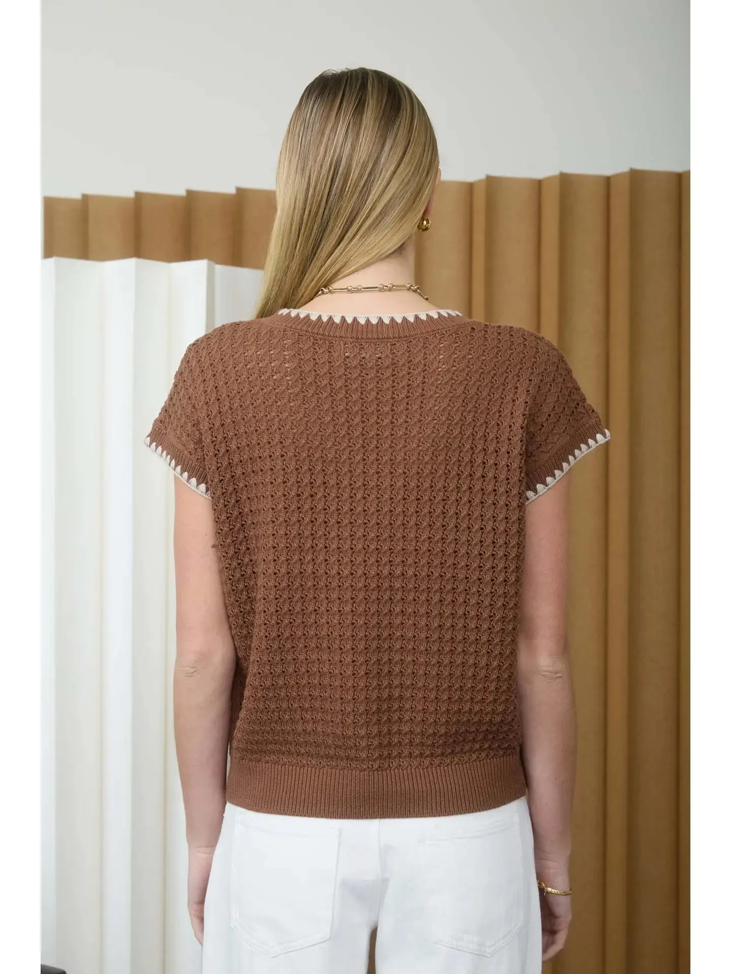 Trim Knit Top - Brown sold by Kins Collective product image thumbnail 3