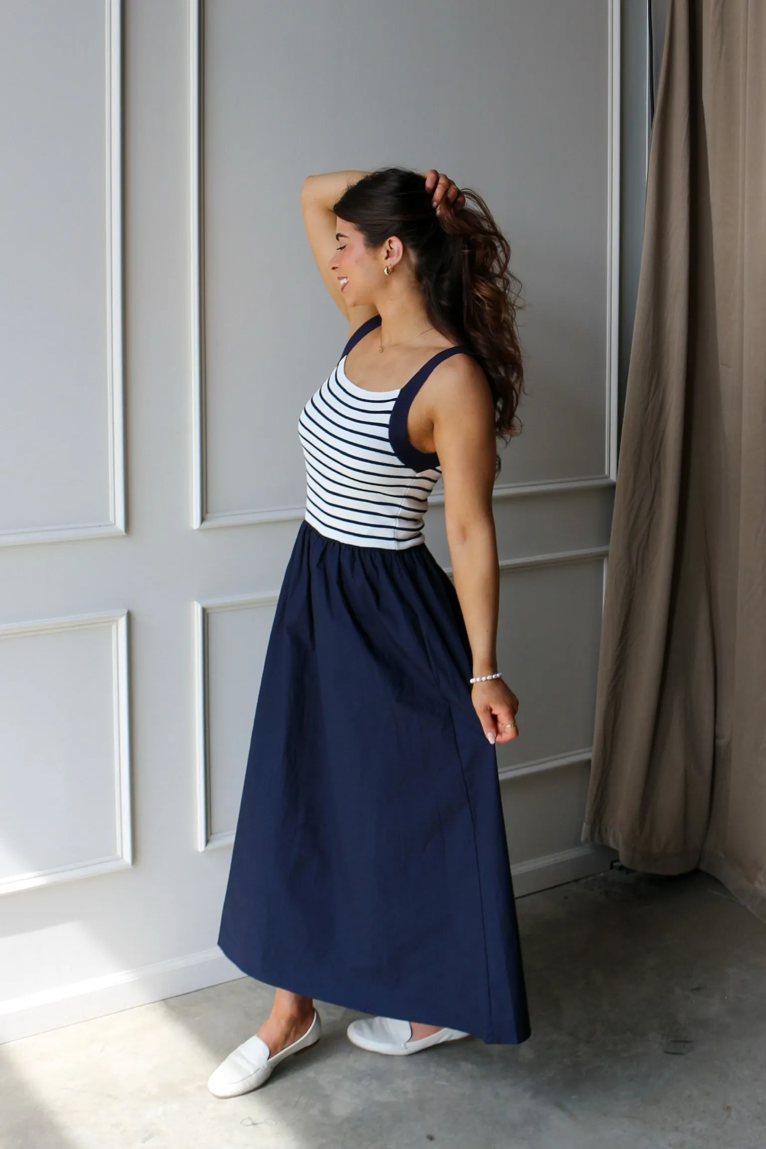 Nautical Stripe Mixed Media Dress sold by Kins Collective product image thumbnail 3