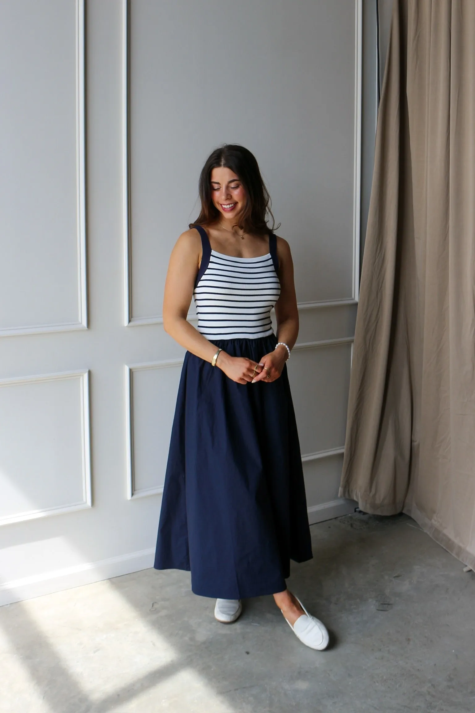 Nautical Stripe Mixed Media Dress sold by Kins Collective product image thumbnail 2