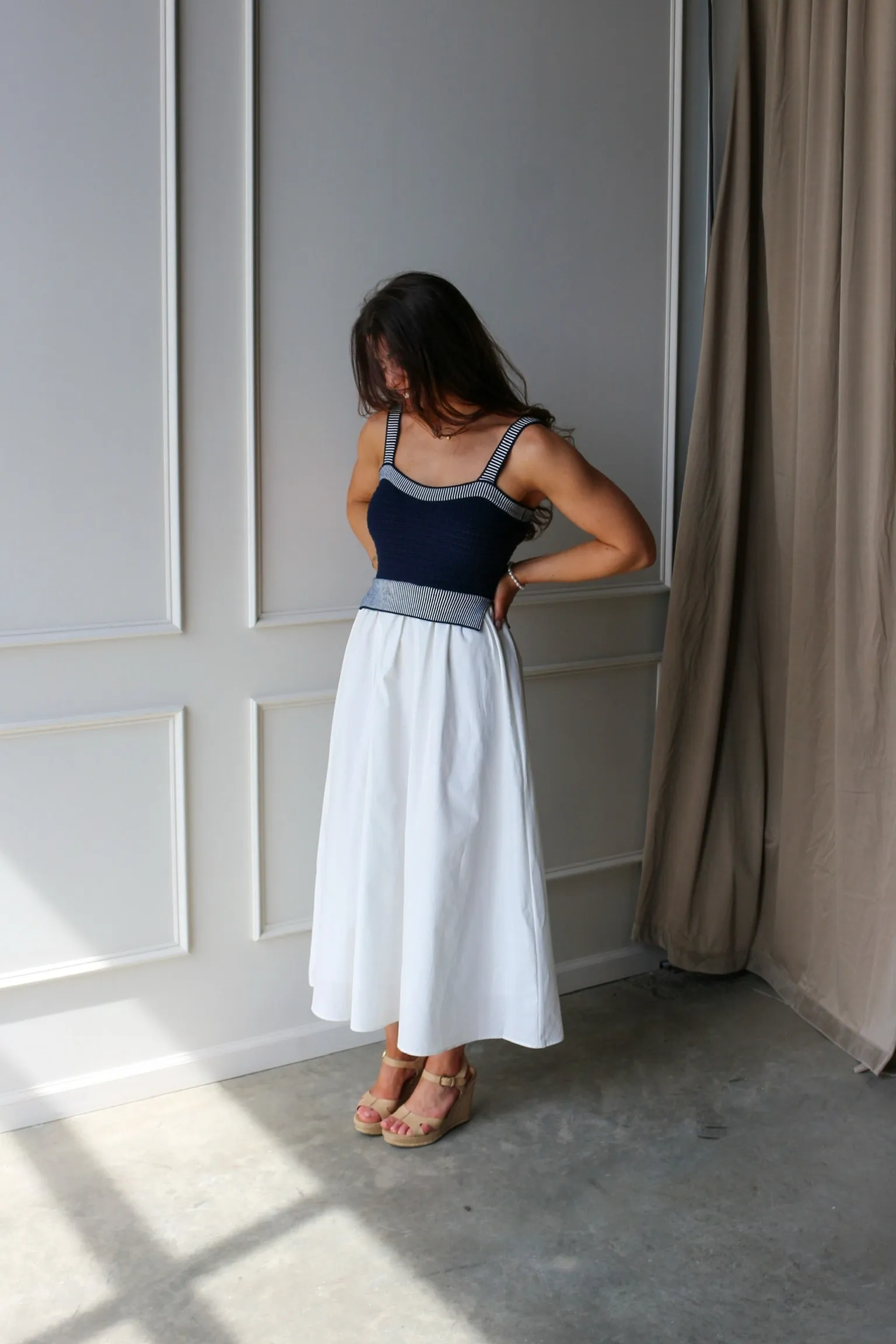 Blue Mixed Media Dress sold by Kins Collective product image thumbnail 2
