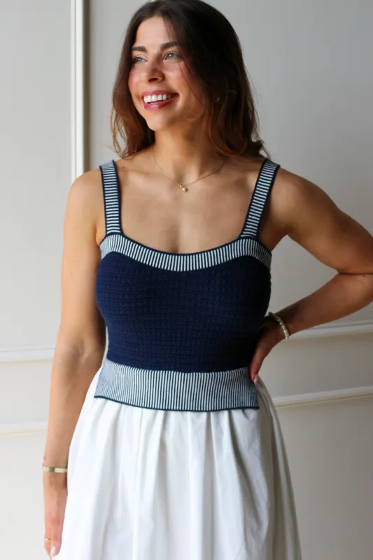 Blue Mixed Media Dress made by Kins Collective