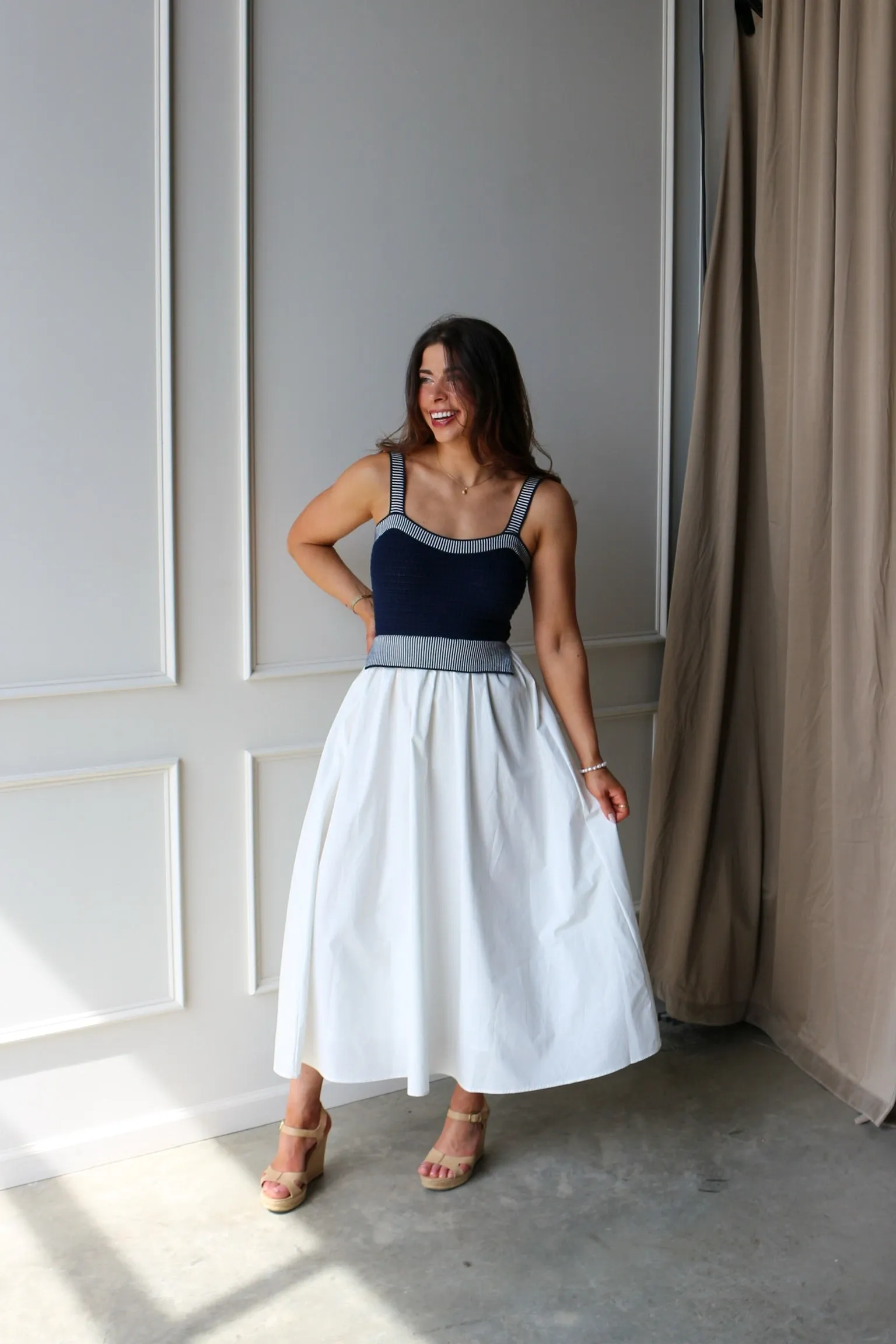 Blue Mixed Media Dress sold by Kins Collective product image thumbnail 4