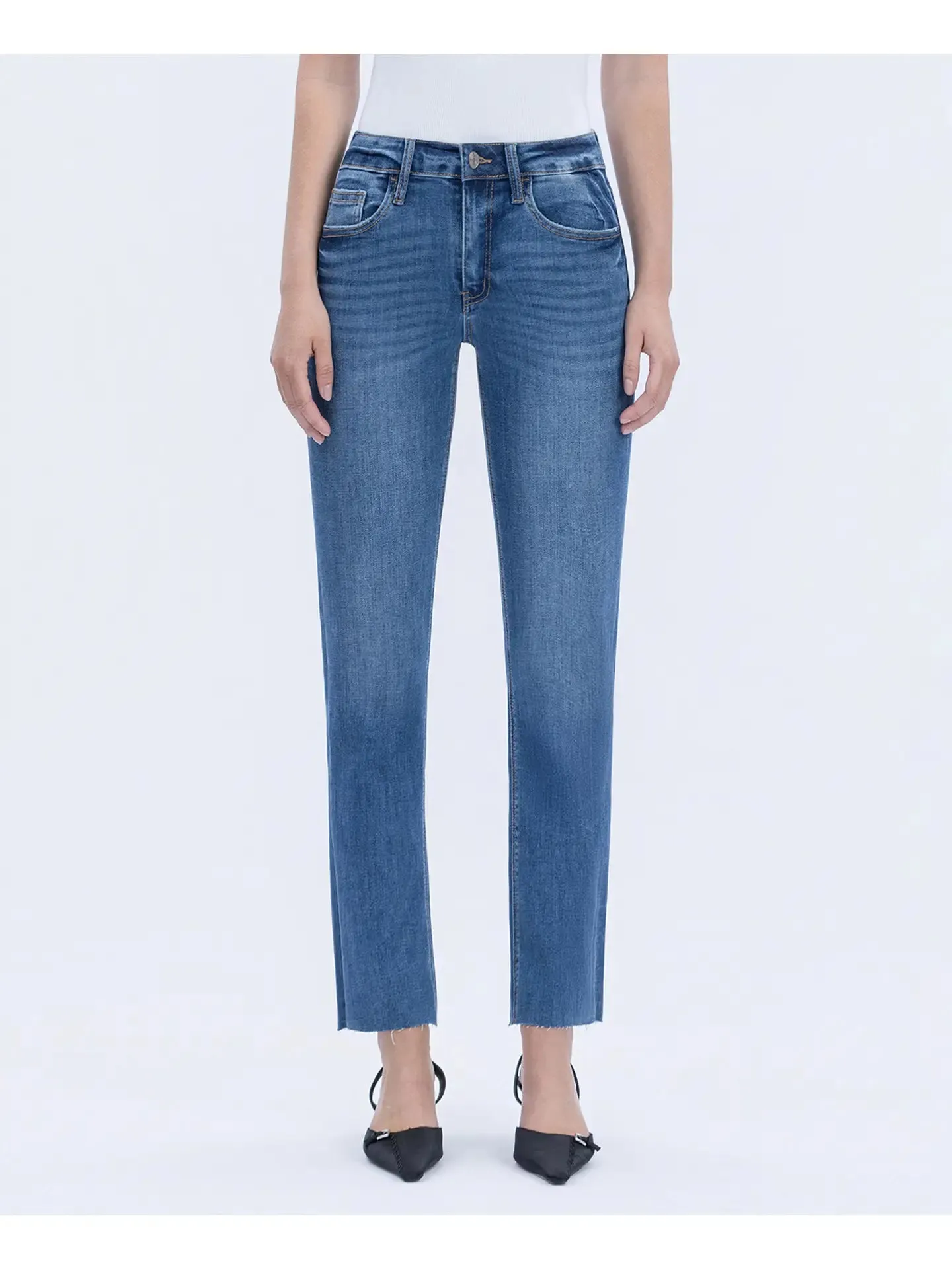 High Rise Ankle Slim Straight sold by Kins Collective