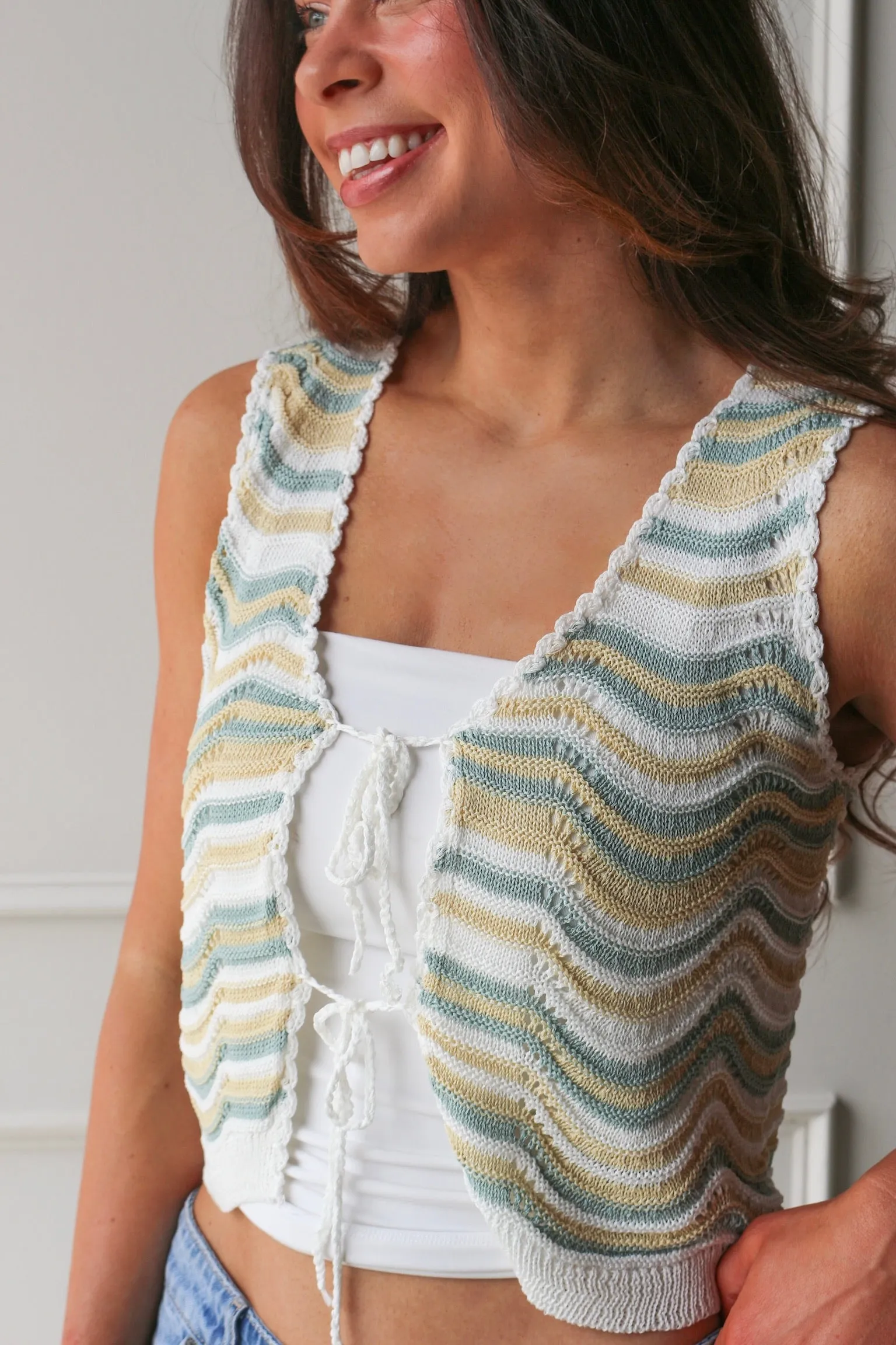 Wavy Crochet Top sold by Kins Collective