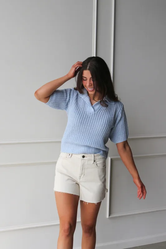 Seaside Knit Polo made by Kins Collective