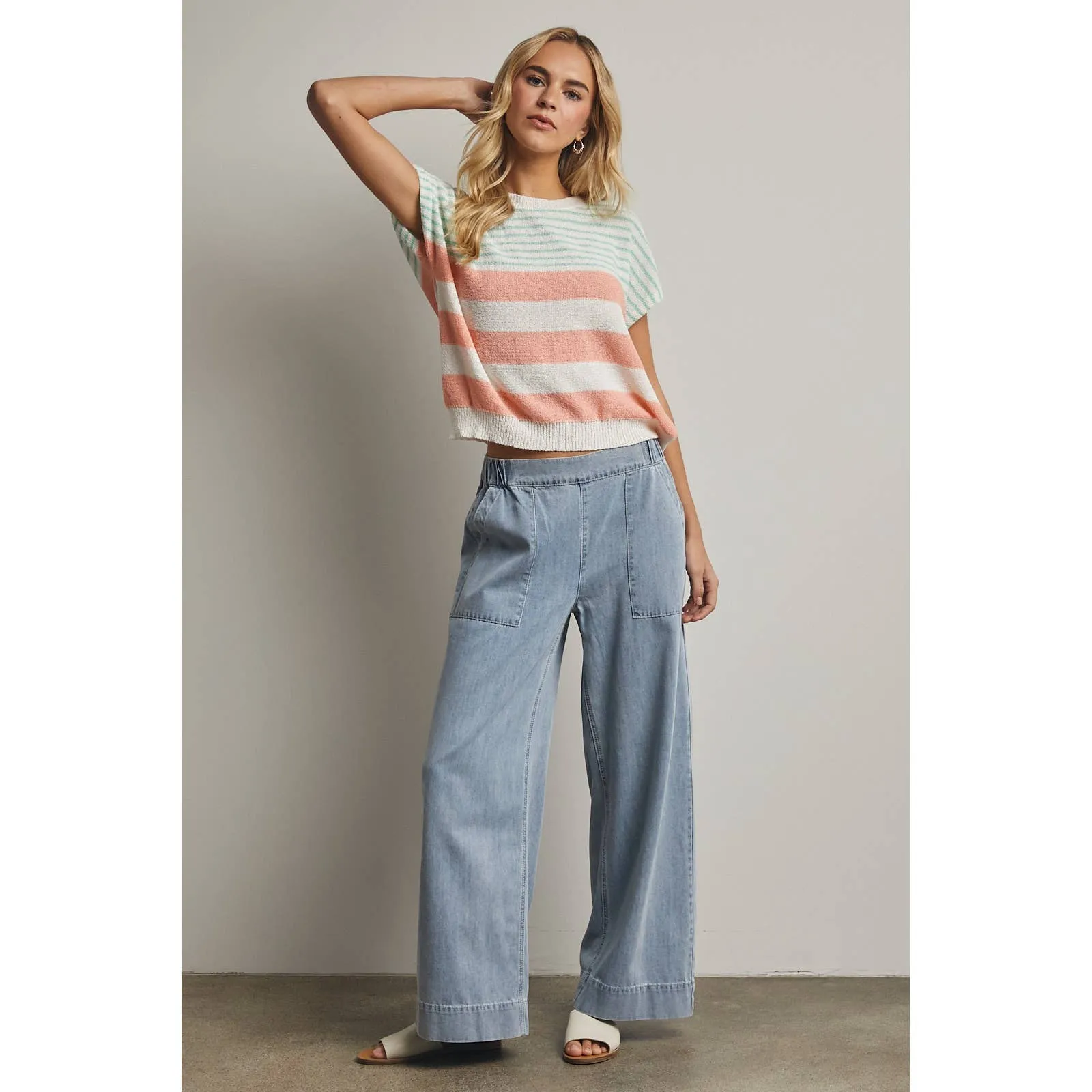 MULTICOLOR STRIPED SWEATER TOP sold by Kins Collective product image thumbnail 3