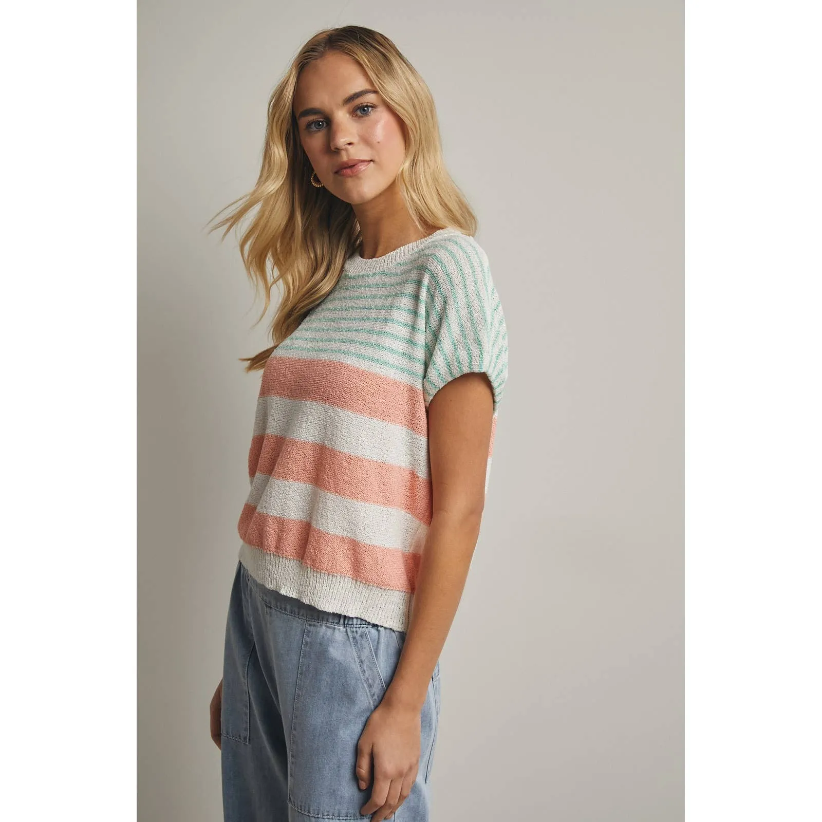 MULTICOLOR STRIPED SWEATER TOP sold by Kins Collective product image thumbnail 4