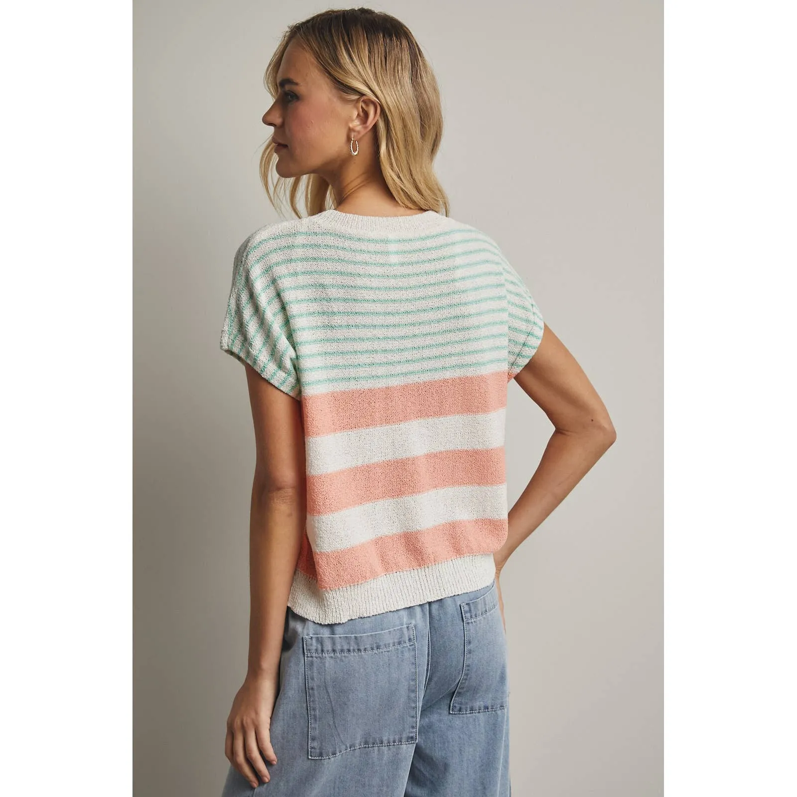 MULTICOLOR STRIPED SWEATER TOP sold by Kins Collective product image thumbnail 5