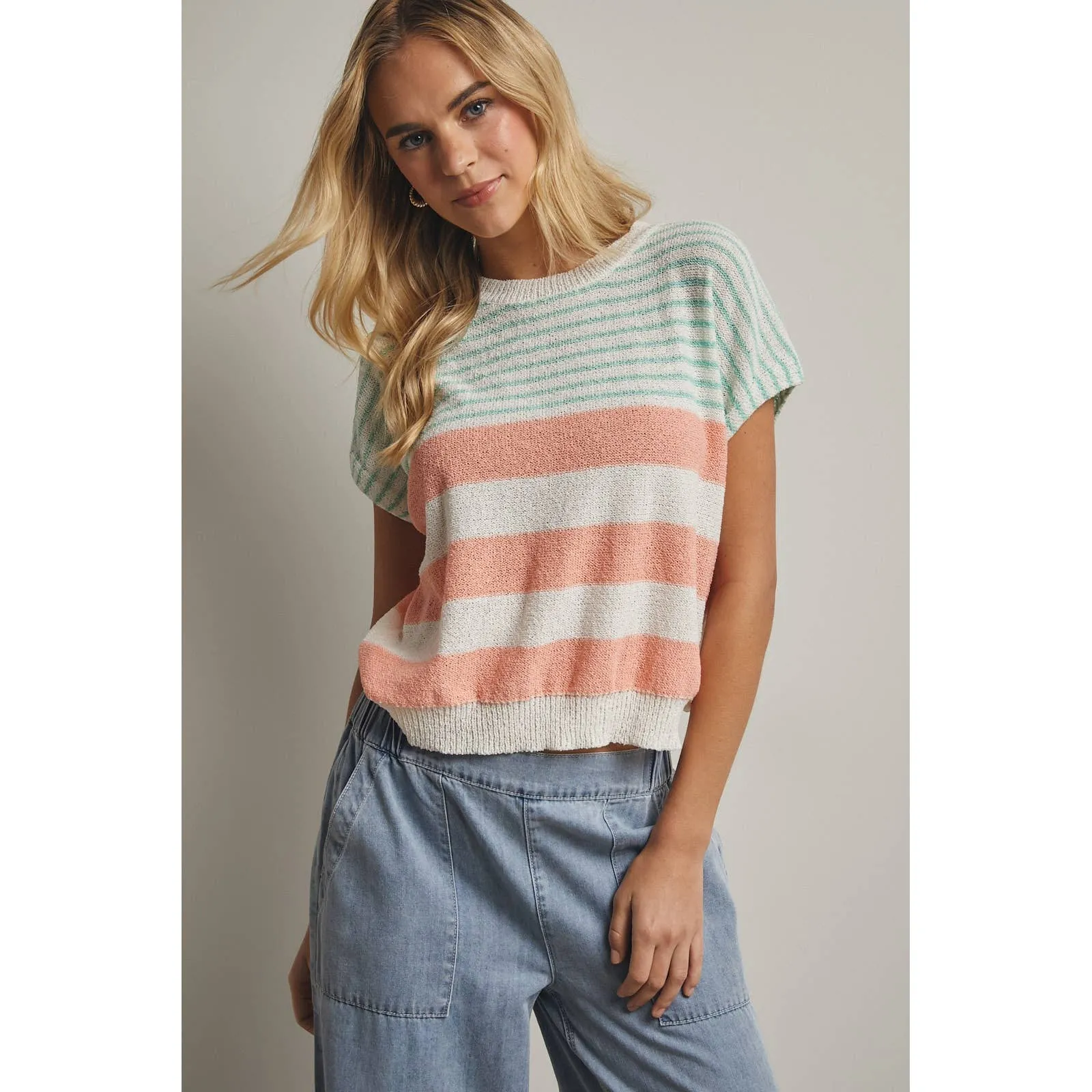 MULTICOLOR STRIPED SWEATER TOP sold by Kins Collective product image thumbnail 2
