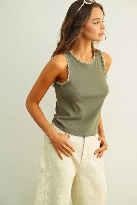 Stitch Detail Tank sold by Kins Collective product image thumbnail 4