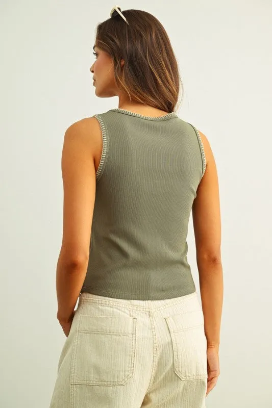 Stitch Detail Tank sold by Kins Collective product image thumbnail 3