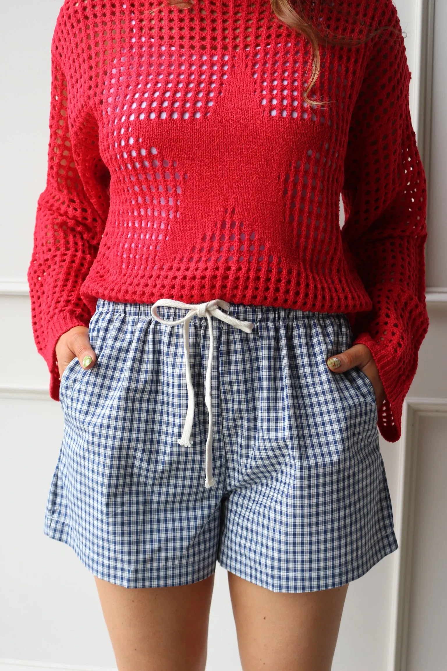 Tie-Front High-Waisted Shorts sold by Kins Collective