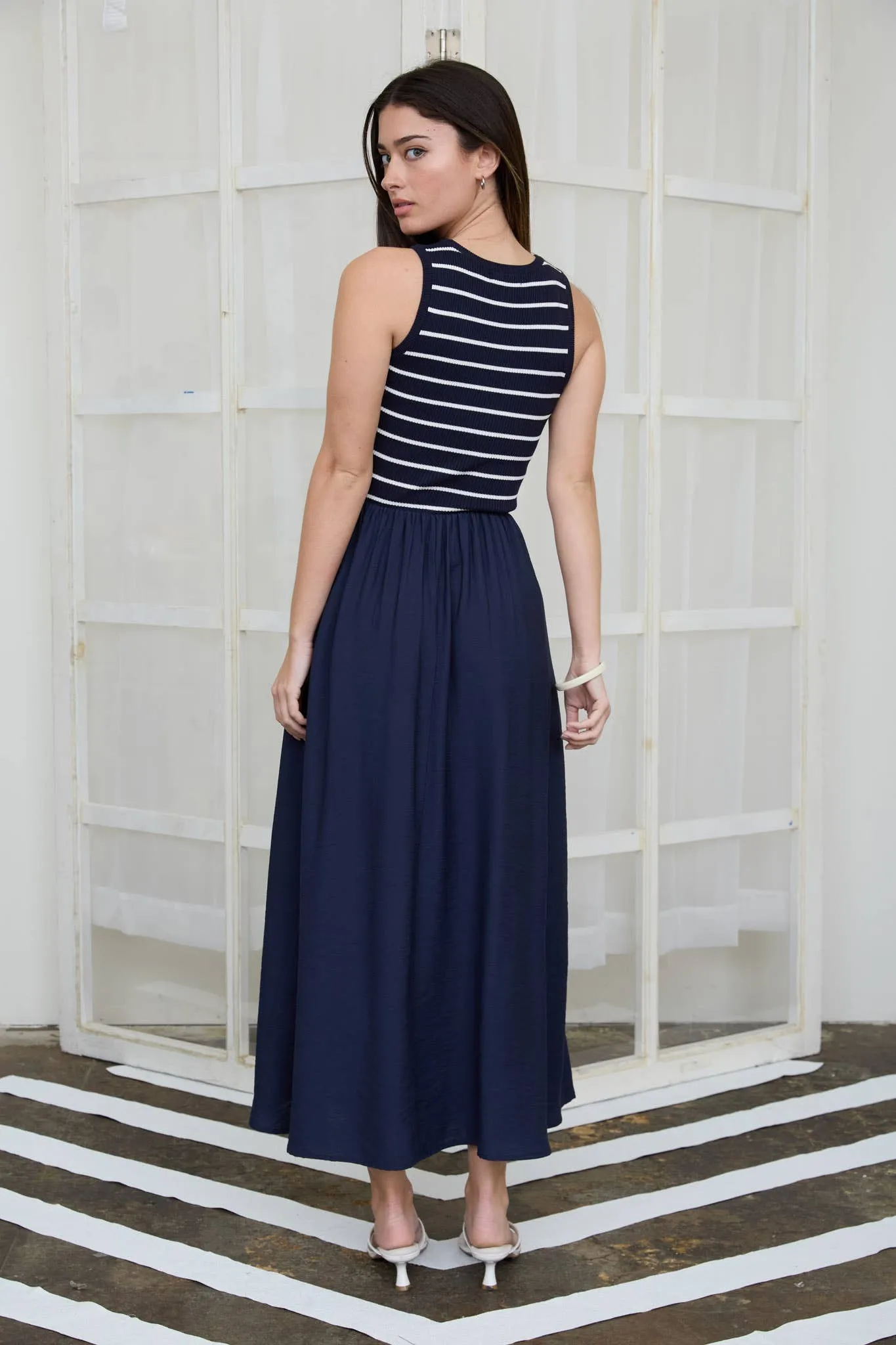 Stripe Mixed Media Dress sold by Kins Collective product image thumbnail 2