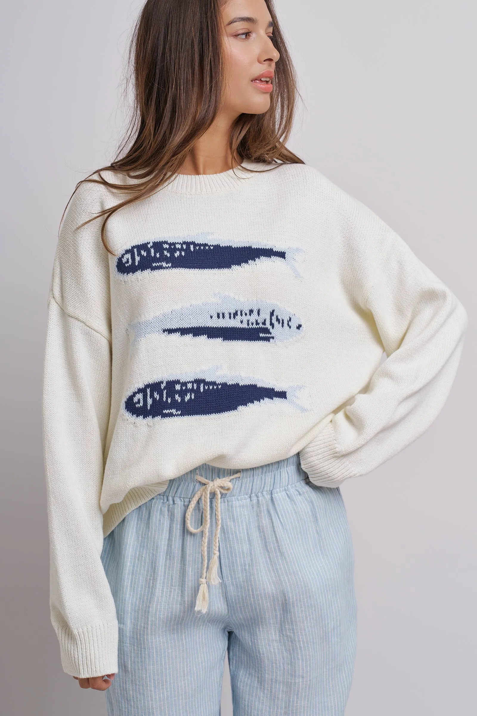 Graphic Fish Sweater sold by Kins Collective