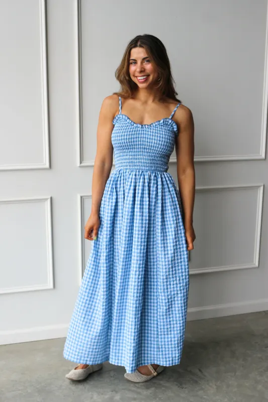 Smocked Gingham Dress made by Kins Collective