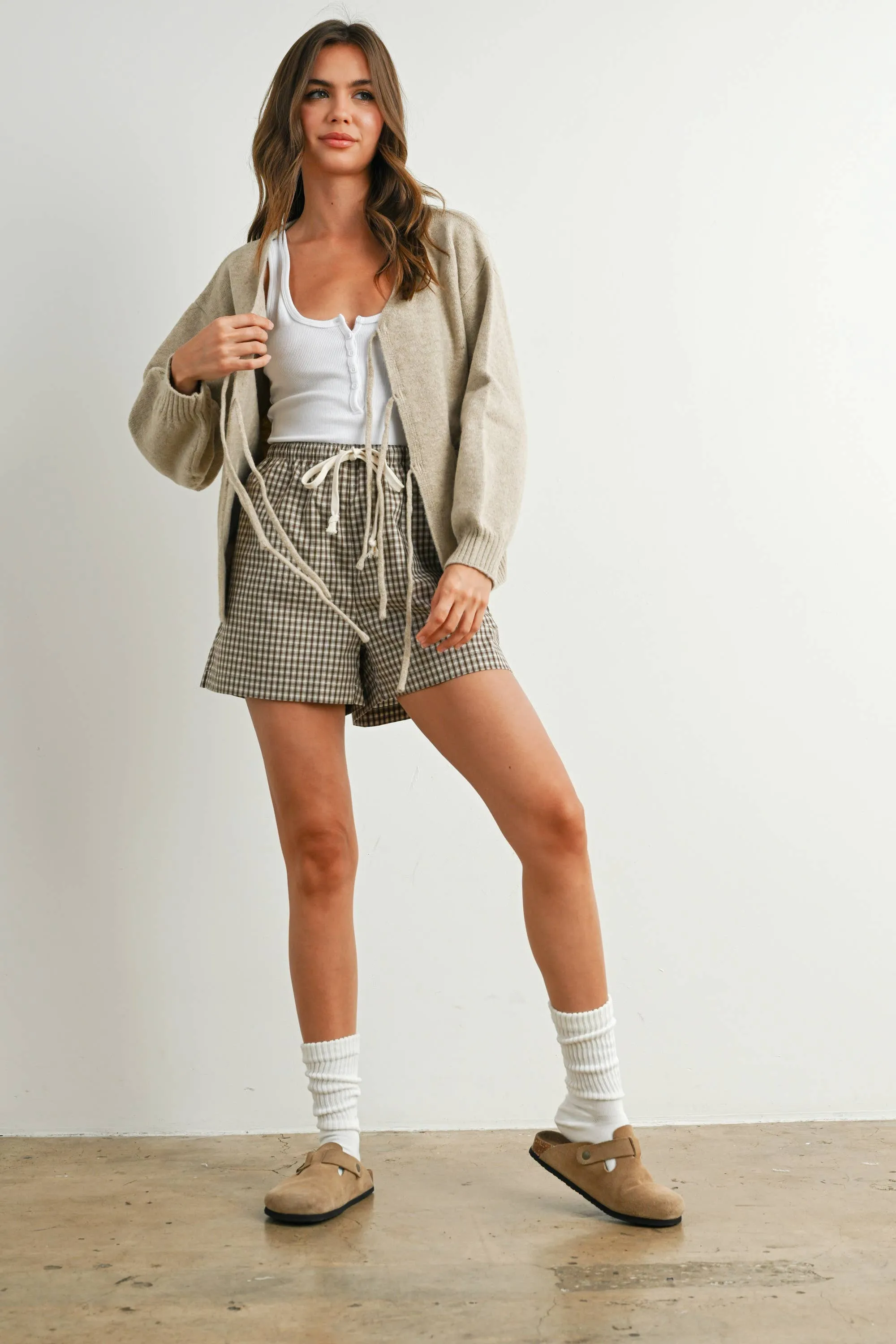 Tie Front Shorts sold by Kins Collective