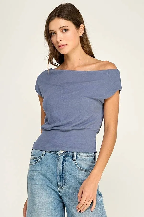 One Shoulder Soft Stretch Top sold by Kins Collective product image thumbnail 4