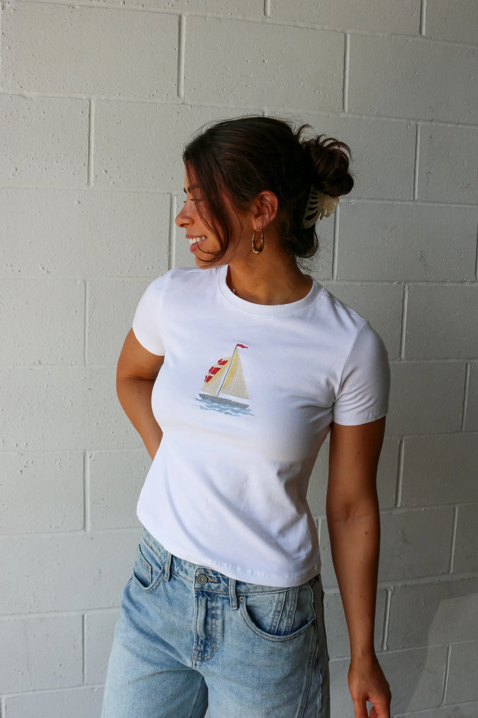 Sail Away Embroidered Tee sold by Kins Collective product image thumbnail 2