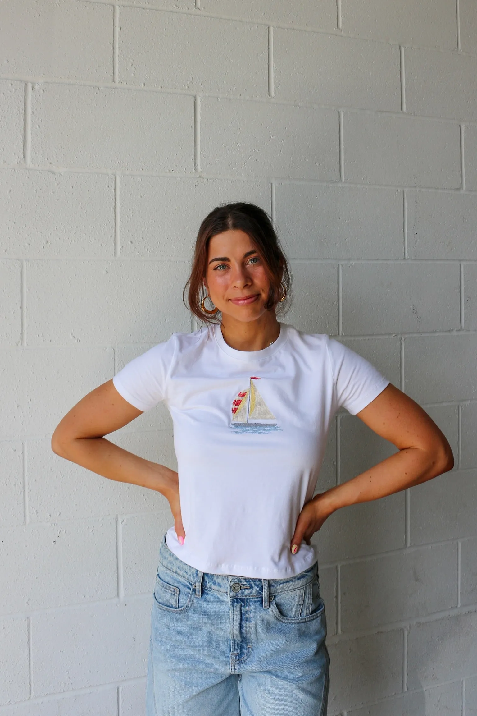 Sail Away Embroidered Tee sold by Kins Collective product image thumbnail 5