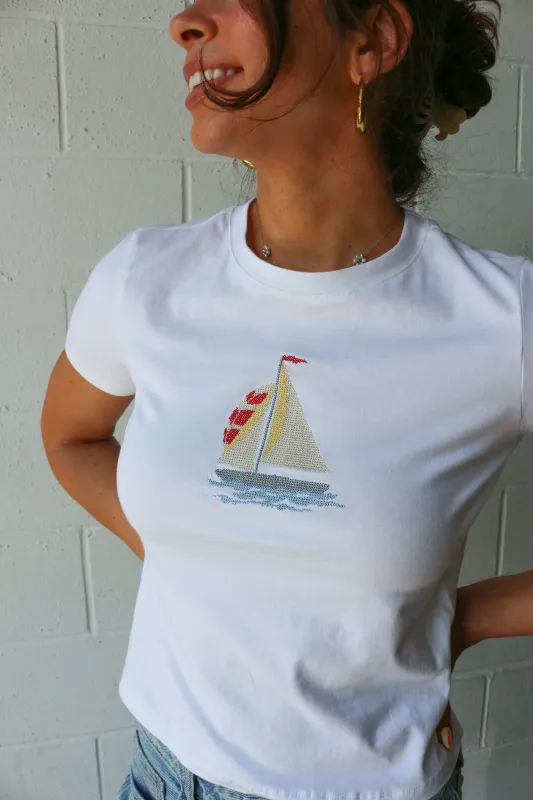 Sail Away Embroidered Tee made by Kins Collective