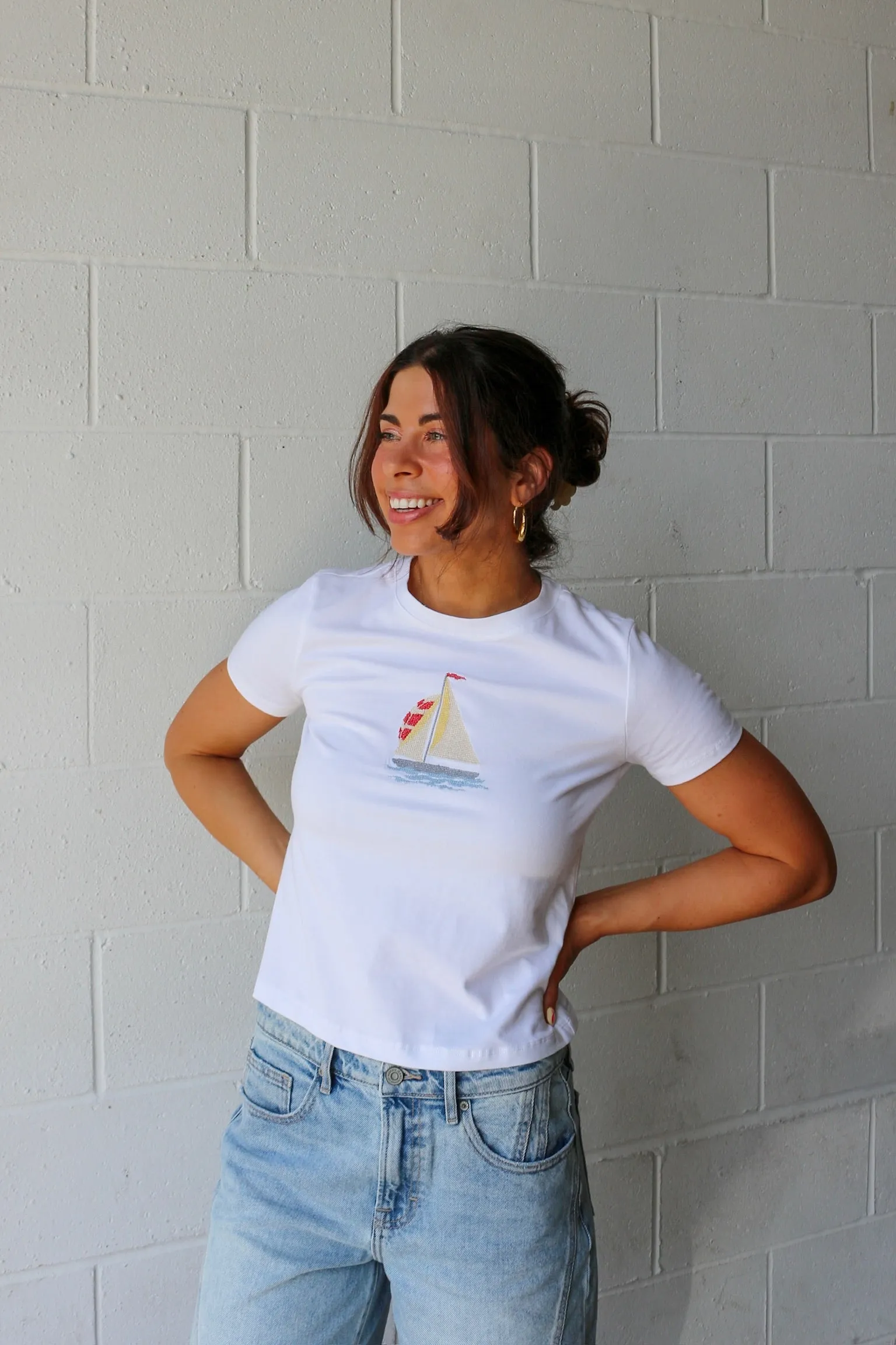 Sail Away Embroidered Tee sold by Kins Collective product image thumbnail 4