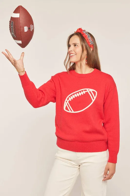 Scarlett Football Embroidery Sweater made by tea n rose