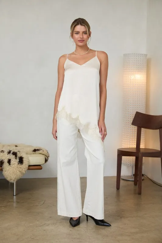 Lace Trim Asymmetrical Tank made by Kins Collective