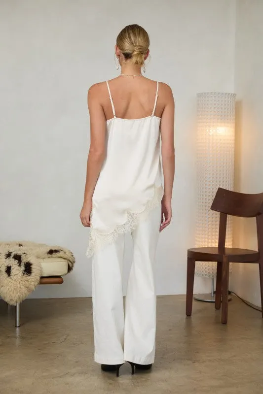 Lace Trim Asymmetrical Tank sold by Kins Collective product image thumbnail 3