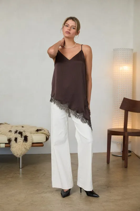 Lace Trim Asymmetrical Tank sold by Kins Collective product image thumbnail 3