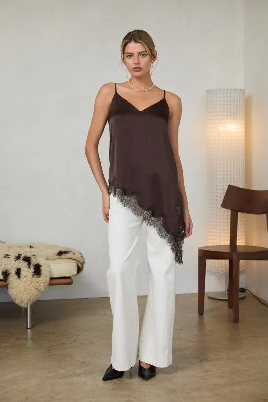Lace Trim Asymmetrical Tank sold by Kins Collective product image thumbnail 2