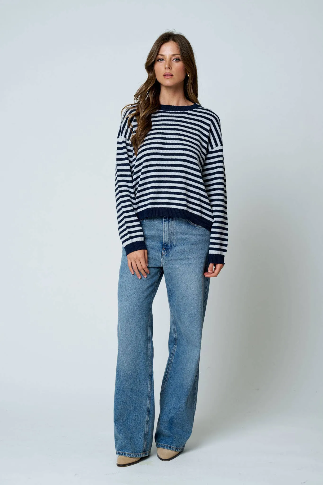 Relaxed Button Back Stripe Knit sold by Kins Collective product image thumbnail 4