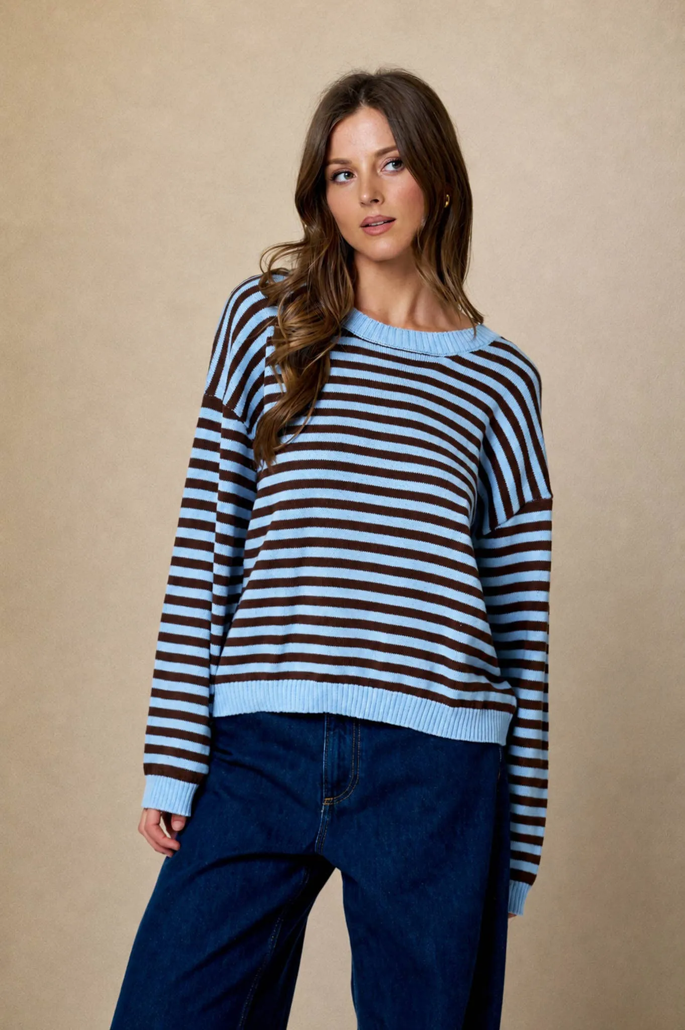 Relaxed Button Back Stripe Knit sold by Kins Collective product image thumbnail 5
