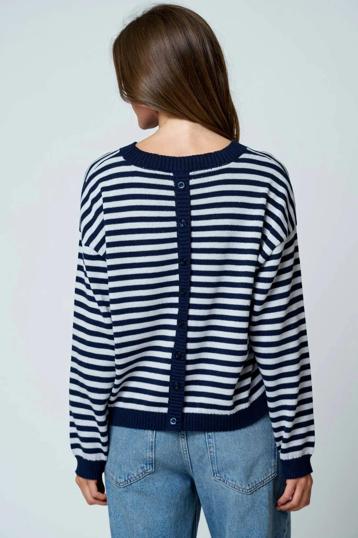 Relaxed Button Back Stripe Knit sold by Kins Collective product image thumbnail 2