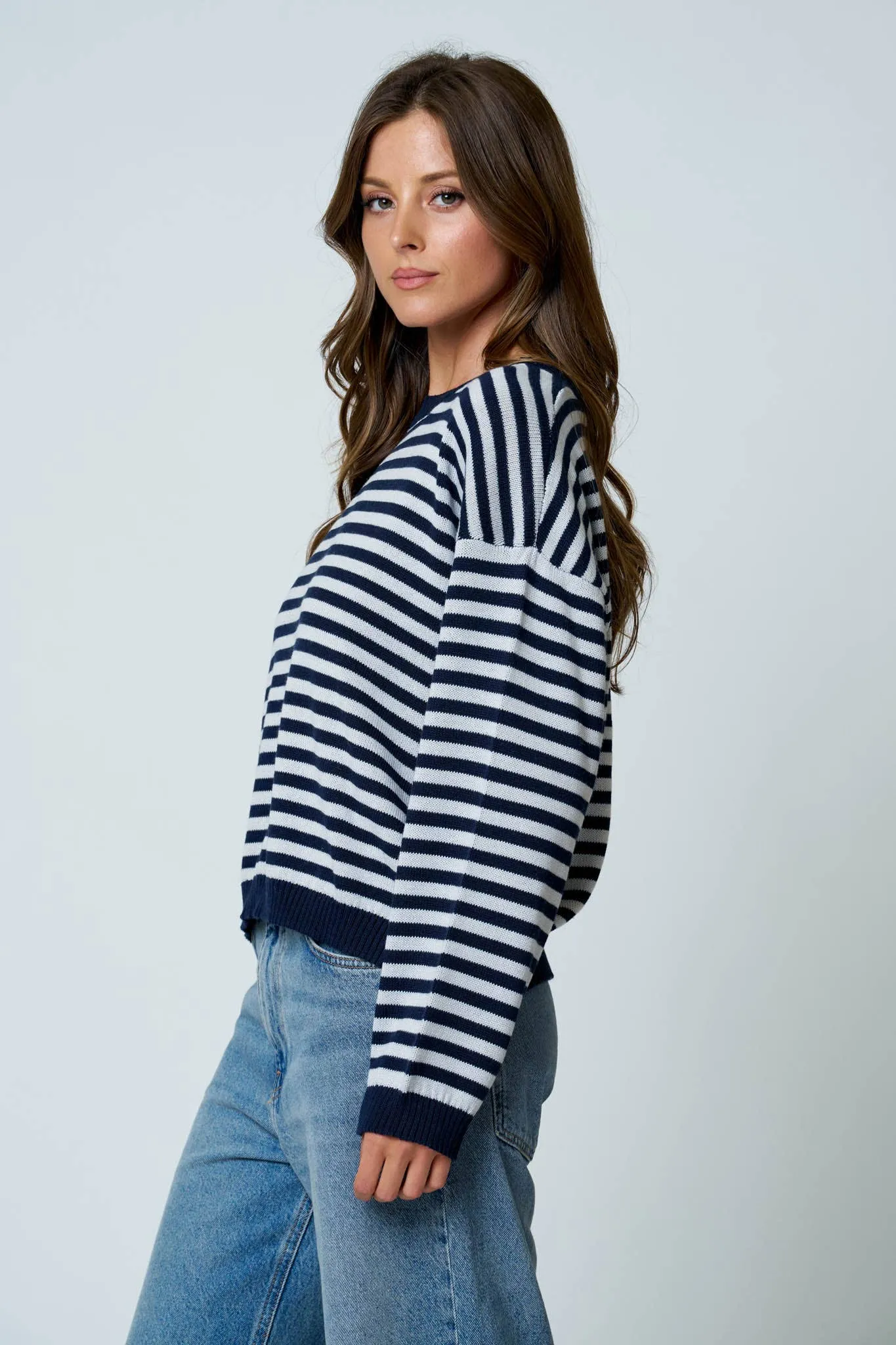 Relaxed Button Back Stripe Knit sold by Kins Collective product image thumbnail 3