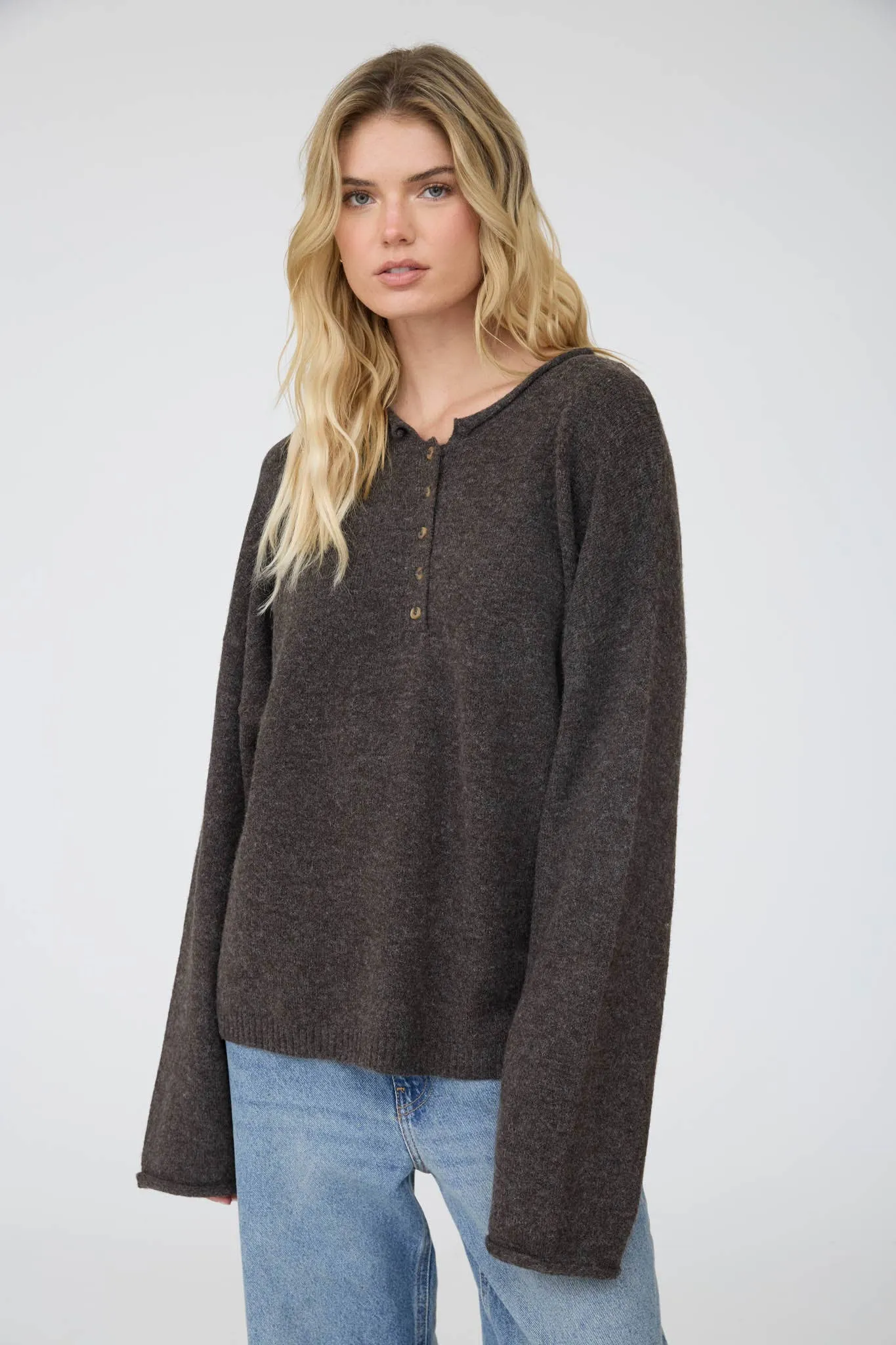 Sadie Roll Neck Henley sold by Kins Collective
