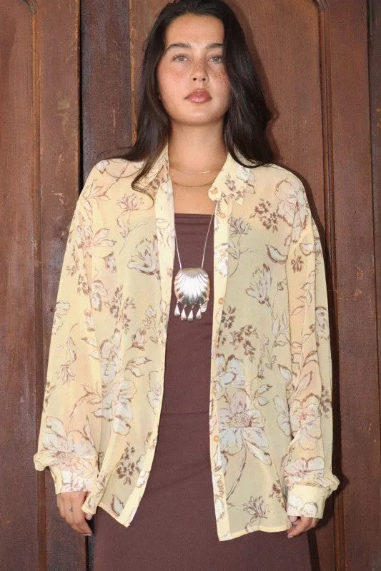 Sheer Floral Blouse sold by Kins Collective product image thumbnail 2