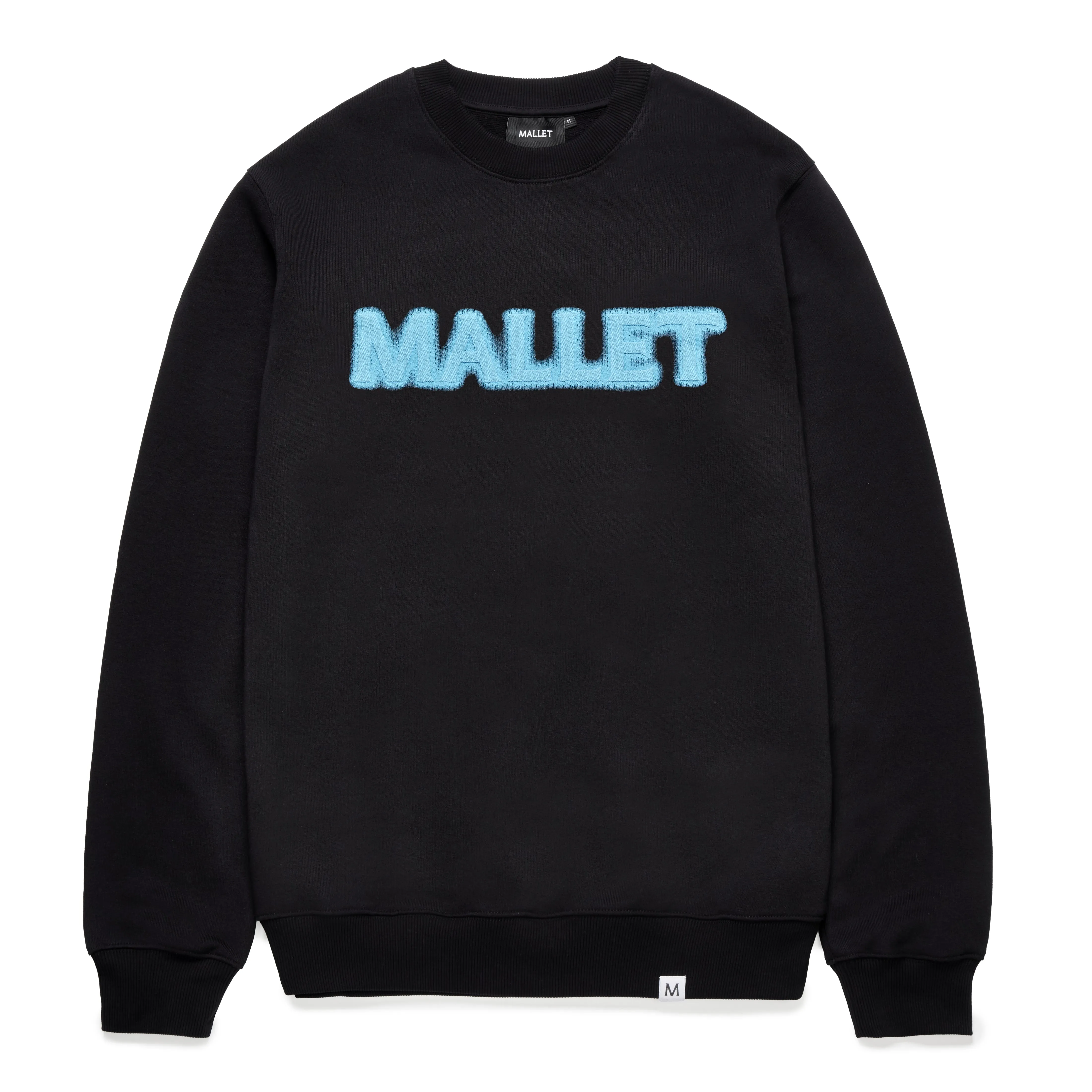 Spray Logo Crewneck Organic Black Blue sold by Mallet