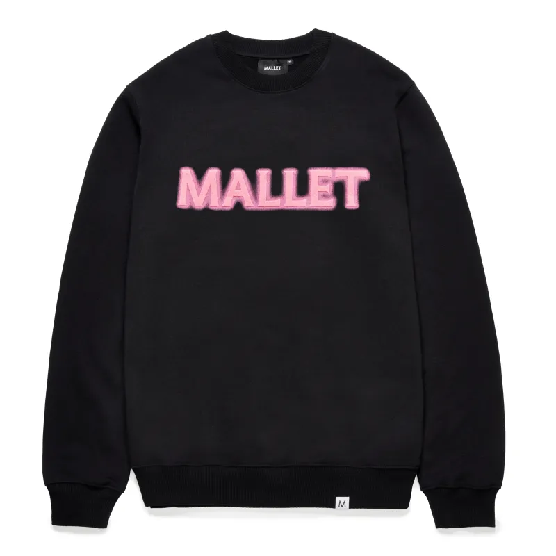 Spray Logo Crewneck Organic Black Pink sold by Mallet