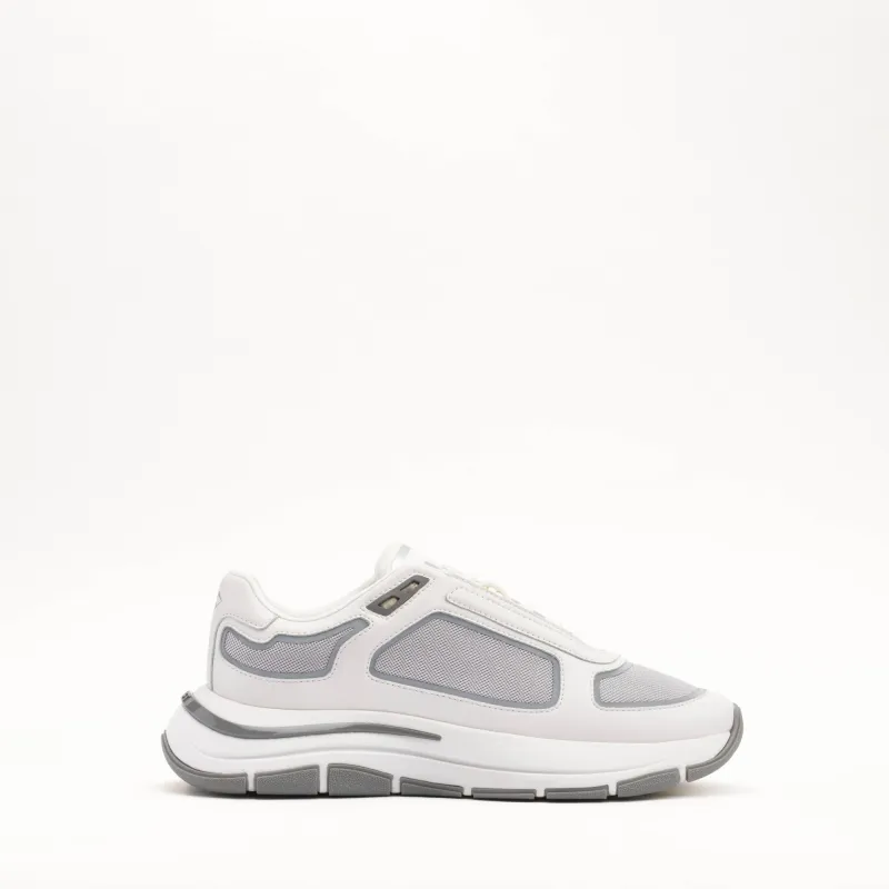 MALLET Alton Men's White Chrome Leather Sneakers made by Mallet