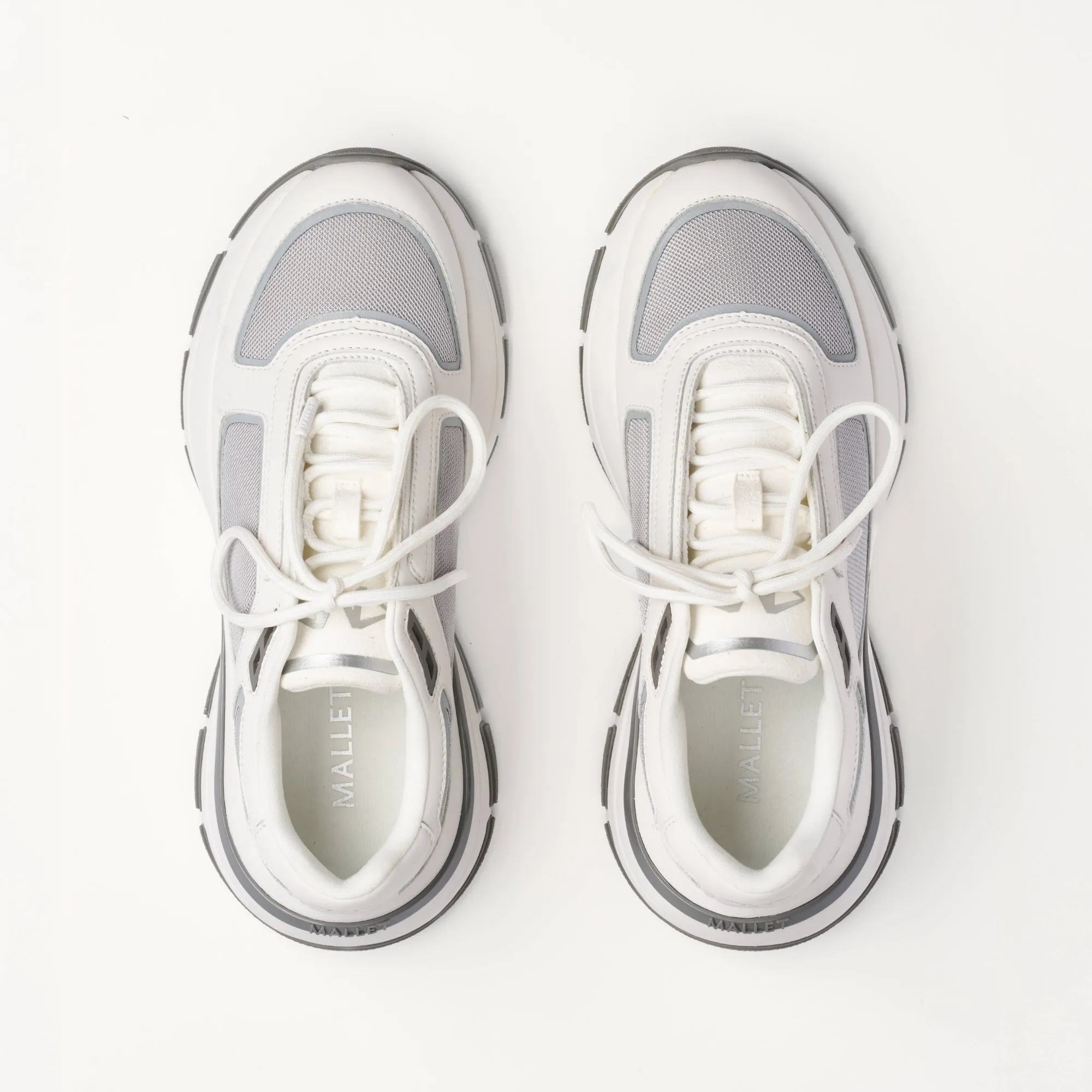 MALLET Alton Men's White Chrome Leather Sneakers sold by Mallet product image thumbnail 5