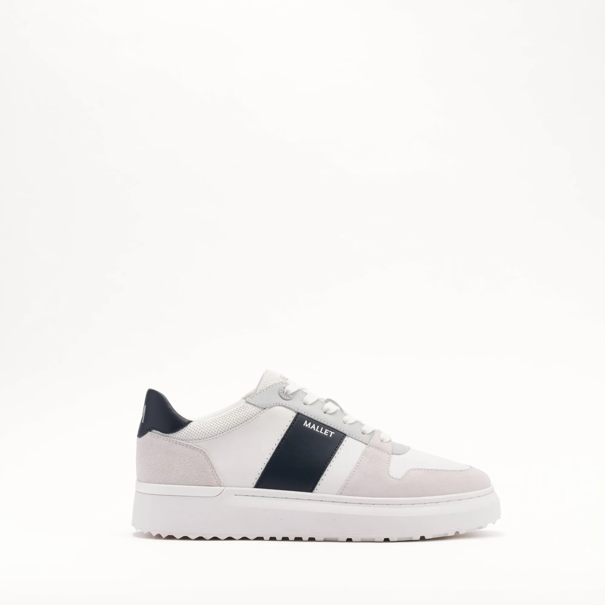 MALLET Hoxton Lite Men's White Navy Leather Sneakers sold by Mallet