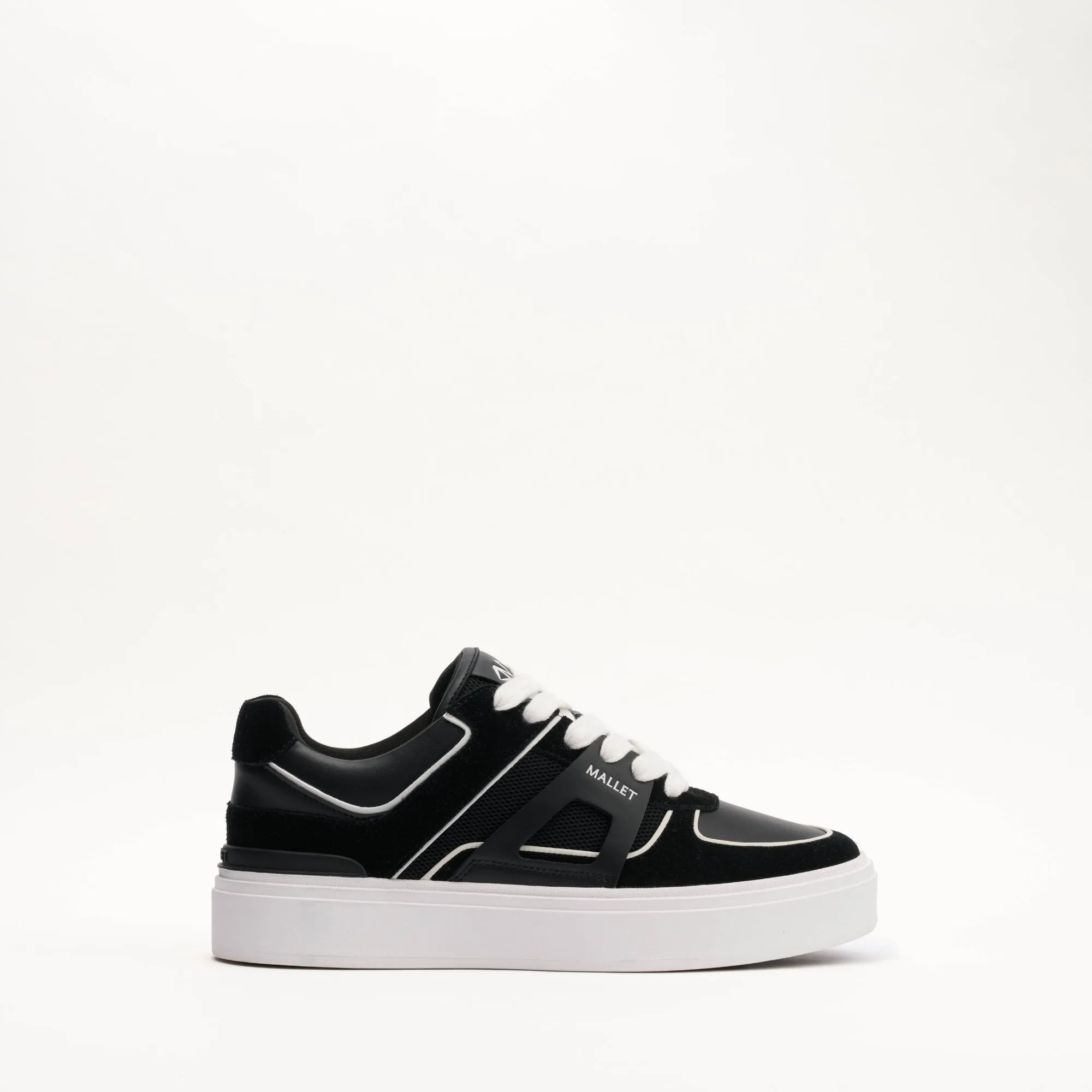 MALLET Fenchurch Men's Black White Leather Sneakers sold by Mallet